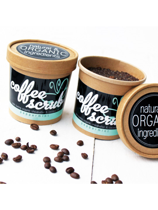 Duschpeeling mit Fair Trade Kaffee & ätherischem Pfefferminzöl