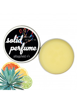 Festes Parfumwachs mit sportiv, frischer Zitrusnote aus Limetten & Grapefruit und einer Herznote aus Blauer Agave