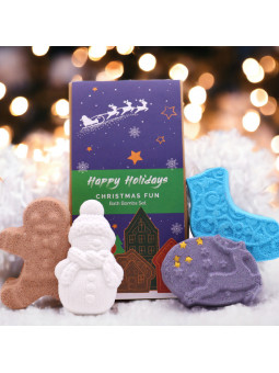 Geschenkset "Happy Holidays" - Badezusatz (320 g / 11.3 oz) | mit Sheabutter, weihnachtliche Motive