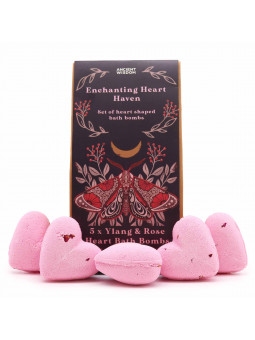 Geschenkset "Enchanting Heart" -  Badezusatz (350 g / 12.35 oz) | mit Rosenblüten, Duft nach Ylang-Ylang und Rose